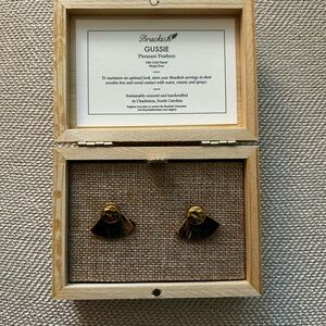 Navy, steel blue & brown Pheasant Feather Earrings